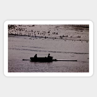 Two Men in a Boat Sticker